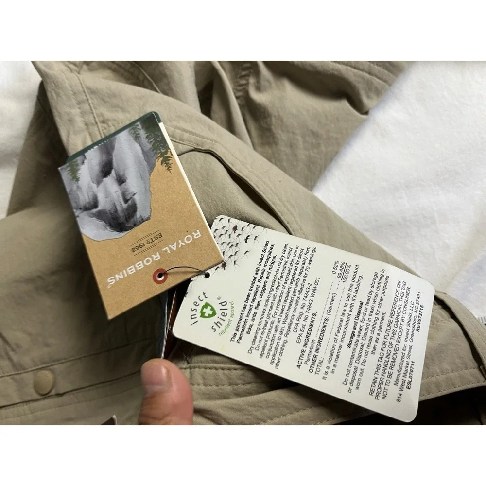 Royal Robbins Convertible Cargo Pants Mens US 38/ 32 Outdoor Hiking‎ Beige New